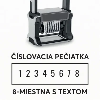 Číslovacia pečiatka s textom 8-miestna